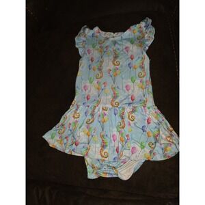 Little bum bum bamboo skirted bodysuit seahorse balloons size 12 18 months